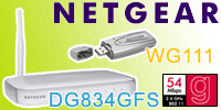 Modem routeur ADSL Wi-Fi DG834GFS et cl USB Wi-Fi WG111 de Netgear