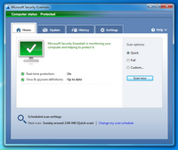 Capture d'écran de Microsoft Security Essentials Vista / 7 (32-bit)